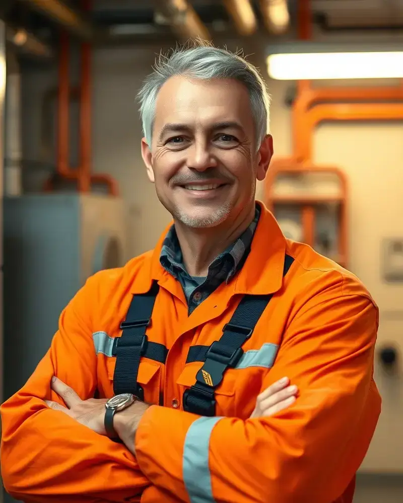 Experienced HVAC technician at work