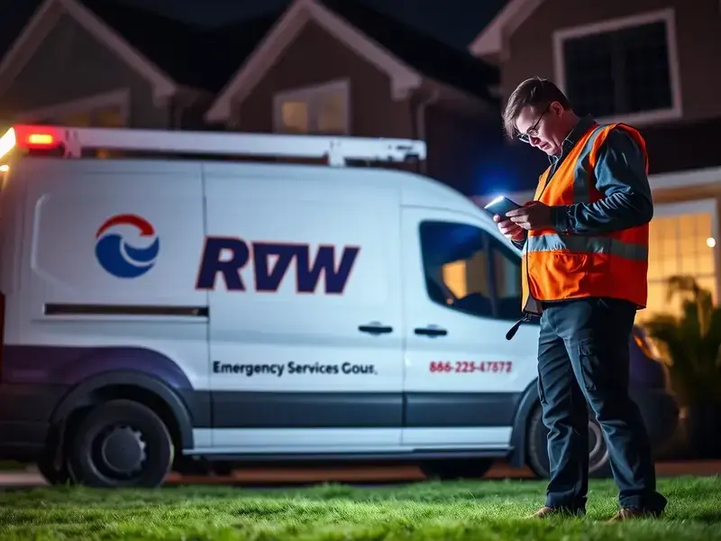 Emergency HVAC technician at work